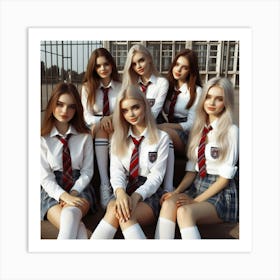 Schoolgirls 2 Art Print