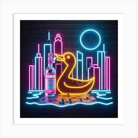 Duck Vodka Neon Sign Art Print