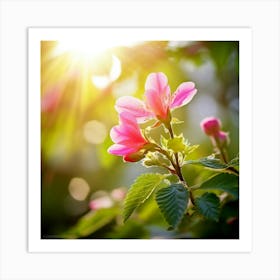 Pink Blossoms In The Sun Art Print