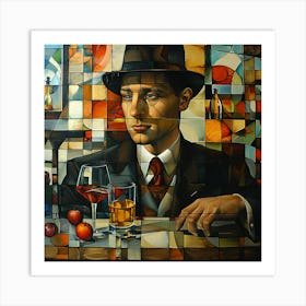 Man With A Glass Of Wine Art Print