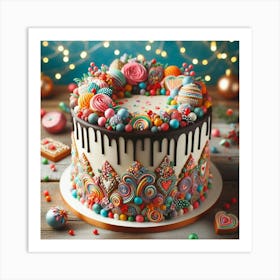 Christmas Cake Art Print