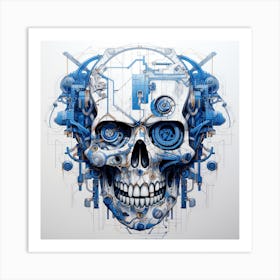 Blue Skull Art Print