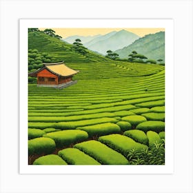 Tea Plantation Painting (1) Art Print