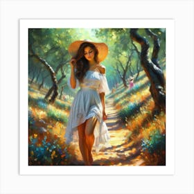 Girl In An Orchard12 Art Print