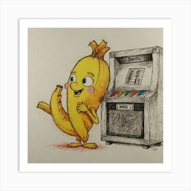 Bananas On A Machine Art Print