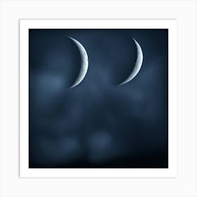 Moon And Crescents Art Print