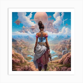 Young Woman In A Fantasy World Art Print