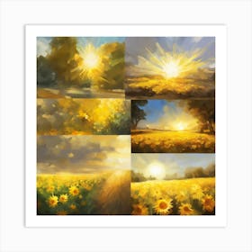 Radiant Reverie Yellow Sunshines (3) Art Print