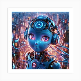 Robot Girl 4 Art Print