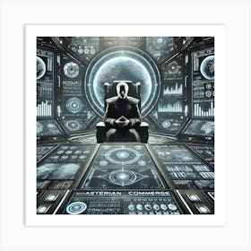 A Close Up, Detailed Futuristic Scene Featuring Th Art Print