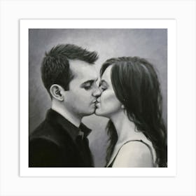 Couple Kissing Art Print