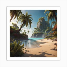 Tropical Beach Art Print