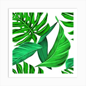 Leaves Tropical Monstera Summer nature Art Print