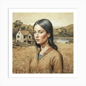 Portrait of Gabrielle In The Hay, by Peter Ghetu 2024 Art Print