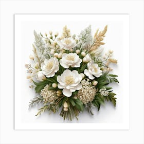 Bouquet Of White Flowers Art Print