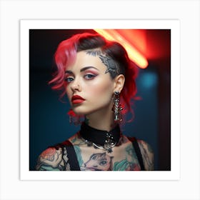 Tattooed Woman Art Print