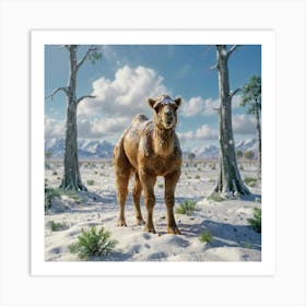 Camel In The Snow 1 Art Print