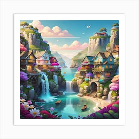 Azure Oasis Art Print