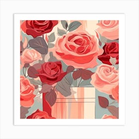 Roses In A Vase 14 Art Print