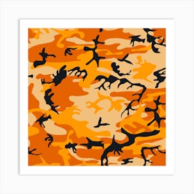 Orange Camouflage, Urban Camouflage, Military, Army Art Print