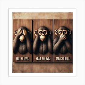 Three Monkeys Art Print