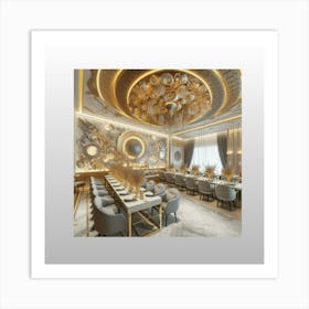 Gold Dining Room Art Print