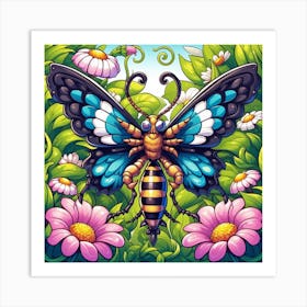 Butterfly wasp Art Print