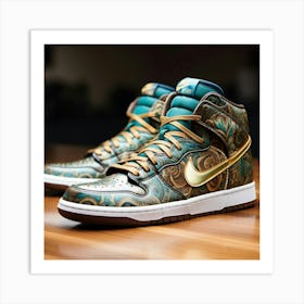 Nike Sb Dunk High Gold Art Print