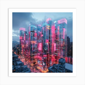 Futuristic Cityscape Art 1 Art Print