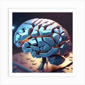 Brain 3d Illustration 2 Art Print