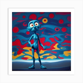 'Blue Alien' Art Print