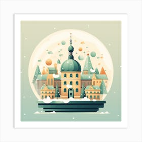 Stockholm Sweden Snowglobe Art Print