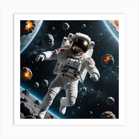 Astronaut Outer Space Art Print