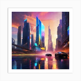 Futuristic City 126 Art Print