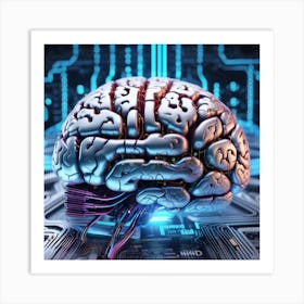 Brain On A Circuit Board 95 Art Print