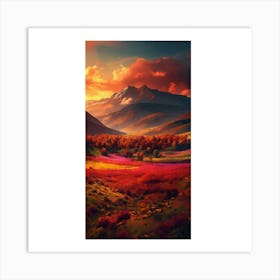 Sunset In The Mountains 19 Art Print