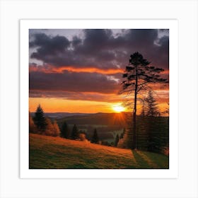 Sunset In The Mountains 82 Art Print