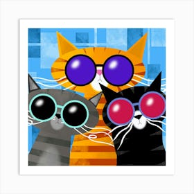 Three Cool Cats Art Print