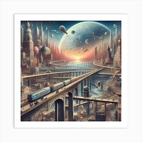 Futuristic City 1 Art Print