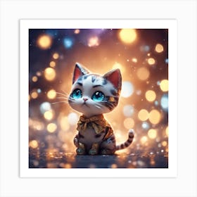 Glam cat Art Print