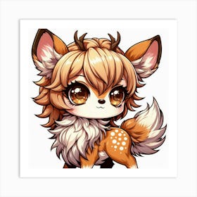 Cute Kawaii Deer Art Print