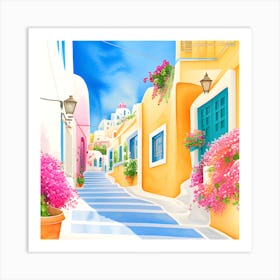 Street In Greece Art Print