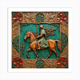 Knight On Horseback Art Print