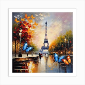 Paris With Butterflies 72 Art Print