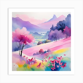 Landscape Watercolor Painting 1 Art Print