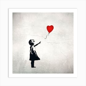 Girl with ballon Art Print