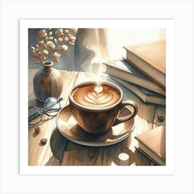 Coffee And Books 2 Art Print