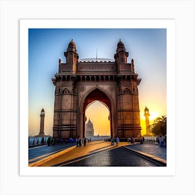 Sunrise At The Gateway Of India Art Print