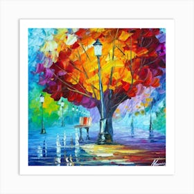 Tree In The Rain oil painting abstract painting art Art Print