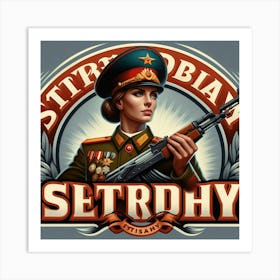 Russian Soldier With Rifle Art Print